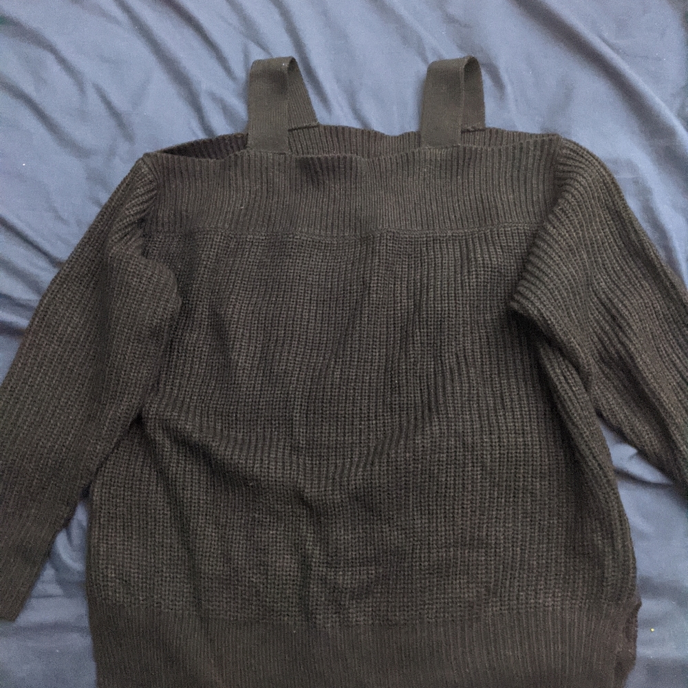 Cold shoulder knit sweater